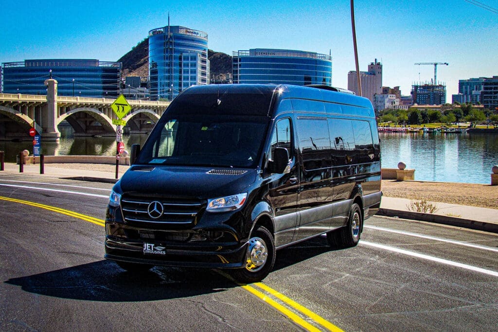 Mercedes Sprinter Limousine on road