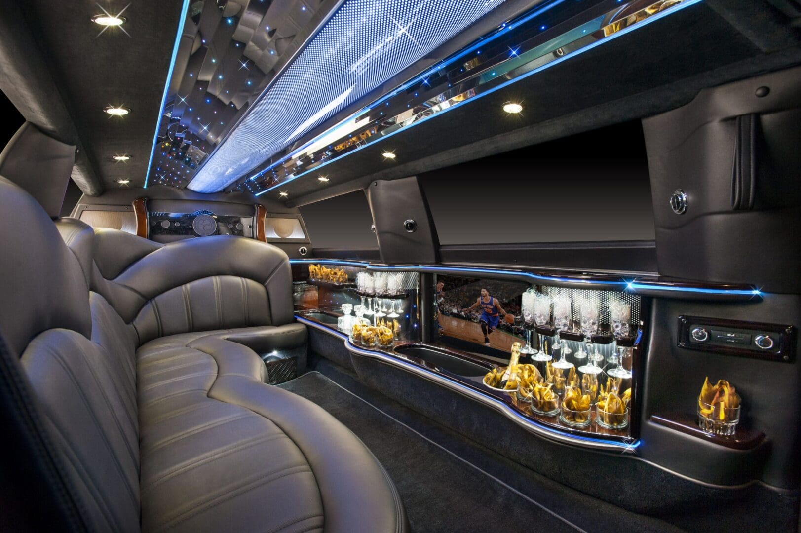 Inside of Lincoln MKT Stretch Limousine provided by MetroWest Limousine