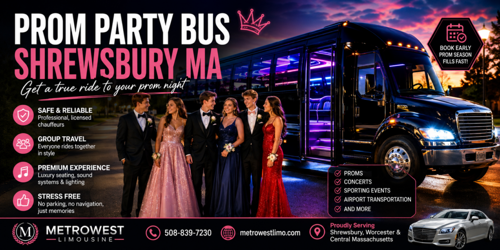 prom party bus Shrewsbury MA